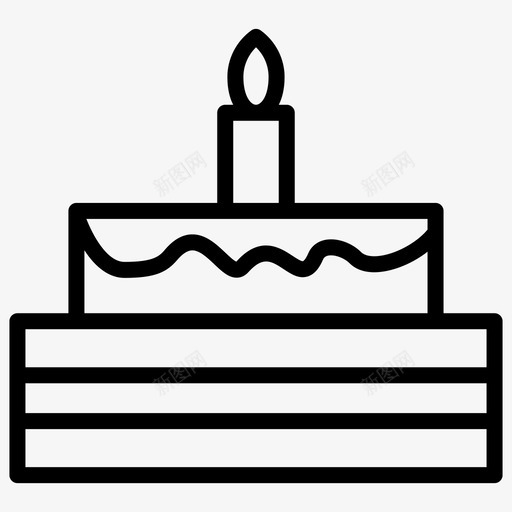 蛋糕生日蛋糕食物svg_新图网 https://ixintu.com 蛋糕 生日蛋糕 食物 晚餐 甜食 食品 图标 加粗 粗线条
