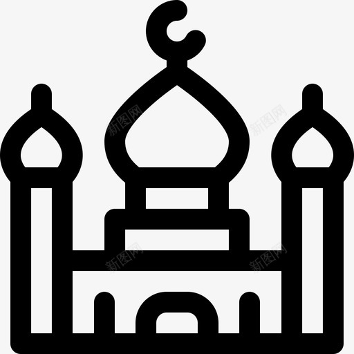 清真寺斋月30日直线svg_新图网 https://ixintu.com 清真寺 斋月 30日 直线