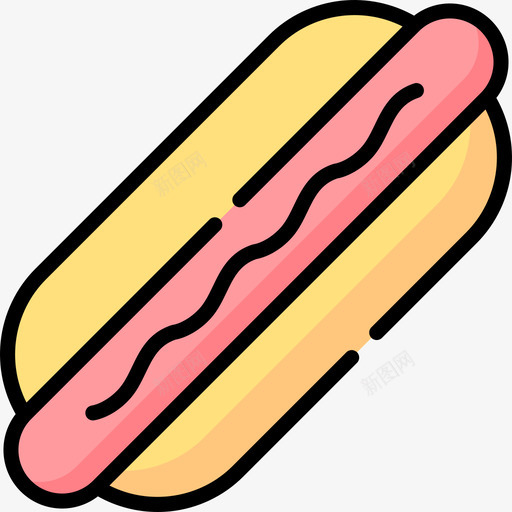 热狗烤肉57线性颜色svg_新图网 https://ixintu.com 热狗 烤肉 线性 颜色