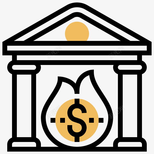 资不抵债金融危机2黄影svg_新图网 https://ixintu.com 资不抵债 金融 危机 黄影