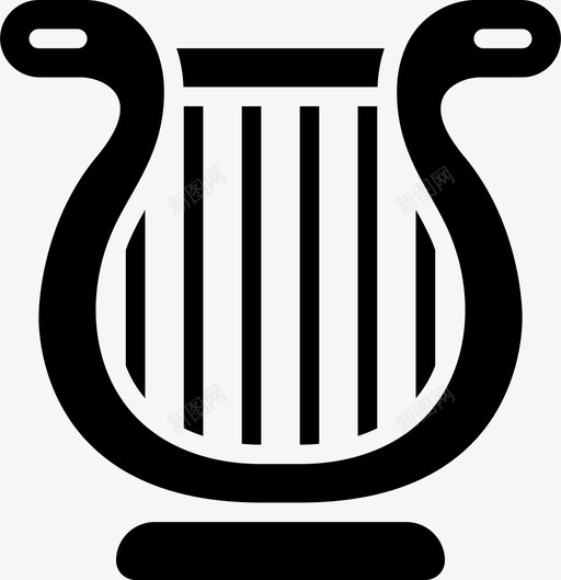 竖琴音乐167填充svg_新图网 https://ixintu.com 竖琴 音乐 填充