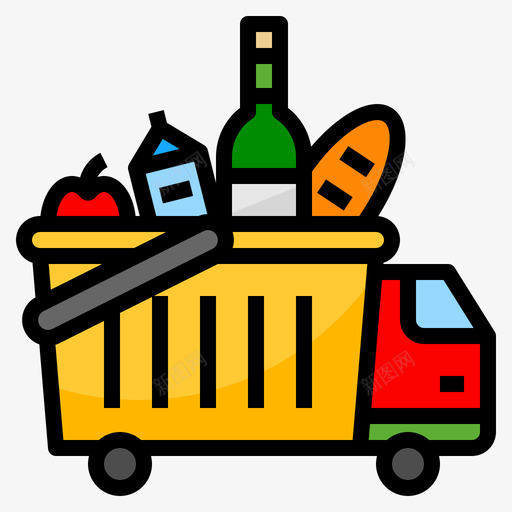 购物车食品配送83线性颜色svg_新图网 https://ixintu.com 购物车 食品 配送 线性 颜色