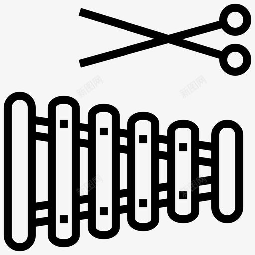 木琴玩具31线状svg_新图网 https://ixintu.com 木琴 玩具 线状