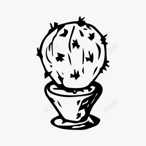 仙人掌壶室内植物多汁svg_新图网 https://ixintu.com 仙人掌 室内 植物 多汁 素描