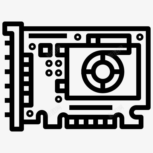 视频卡计算机组件7线性svg_新图网 https://ixintu.com 视频卡 计算机 组件 线性