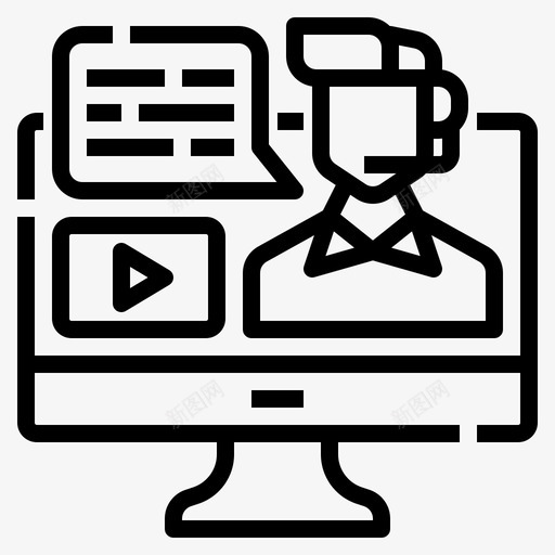 客户服务在线课程5线性svg_新图网 https://ixintu.com 客户服务 在线 课程 线性