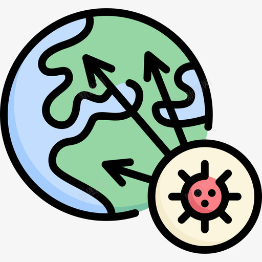 世界冠状病毒20线状颜色svg_新图网 https://ixintu.com 世界 冠状 病毒 线状 颜色