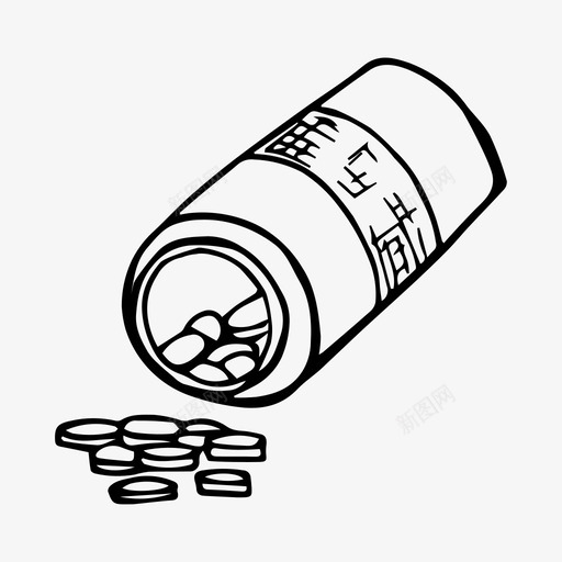 药片药药瓶svg_新图网 https://ixintu.com 素描 药片 药瓶 维生素