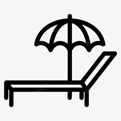 海滩休息室海边svg_新图网 https://ixintu.com 海滩 休息室 海边 夏季 度假 粗体 线条