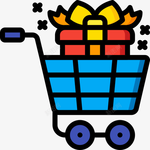 购物车礼品18线性颜色svg_新图网 https://ixintu.com 购物车 礼品 线性 颜色