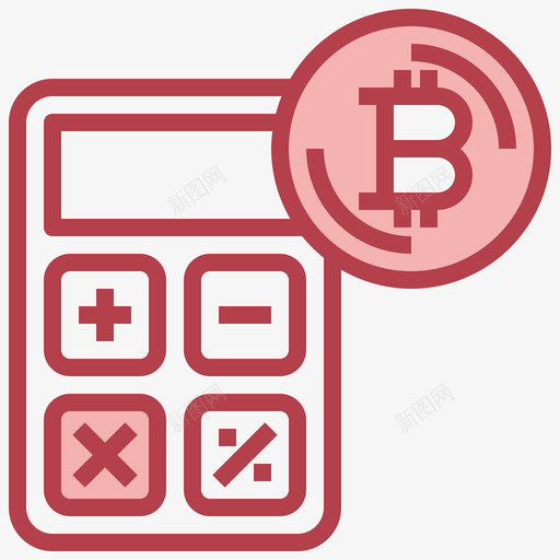 计算器比特币164红色svg_新图网 https://ixintu.com 计算器 比特 红色
