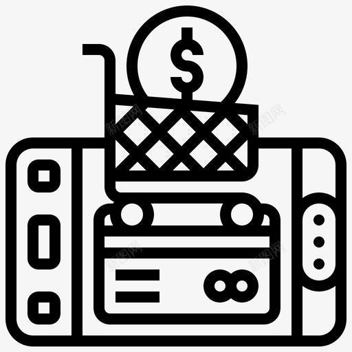 移动支付无现金社会16线性svg_新图网 https://ixintu.com 移动 支付 无现金 社会 线性