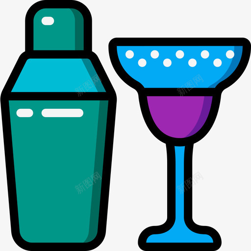鸡尾酒摇壶混合器线性颜色svg_新图网 https://ixintu.com 鸡尾酒 摇壶 混合器 线性 颜色