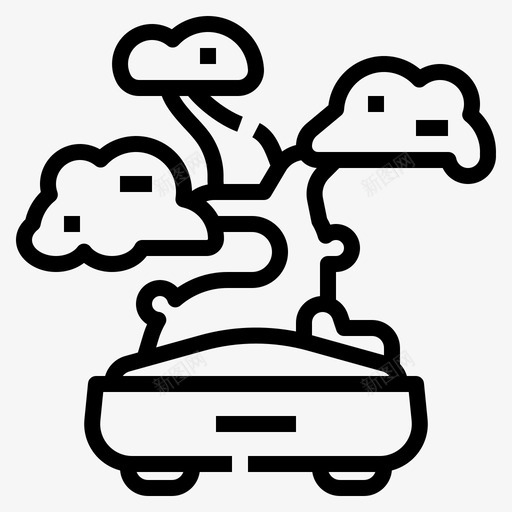 盆景日本103线性svg_新图网 https://ixintu.com 盆景 日本 线性