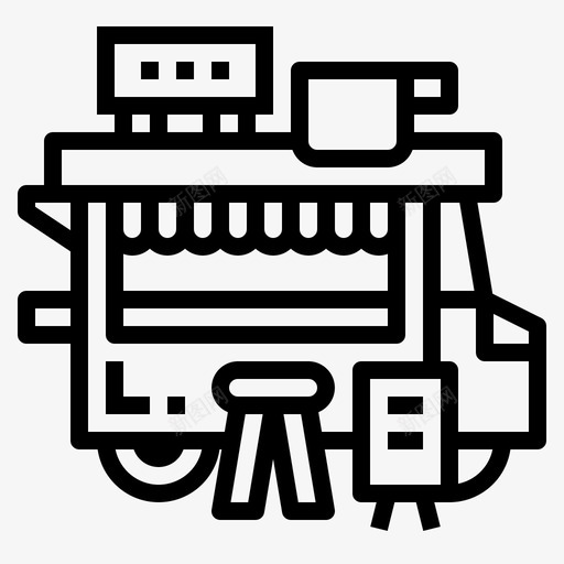 咖啡车咖啡店167直线型svg_新图网 https://ixintu.com 咖啡 咖啡店 直线 线型