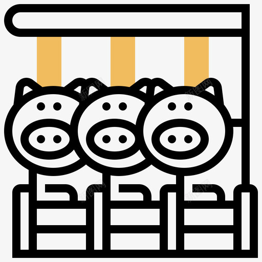 猪养殖106黄影svg_新图网 https://ixintu.com 养殖 黄影