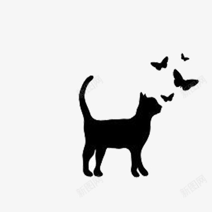猫剪影png免抠素材_新图网 https://ixintu.com 剪影