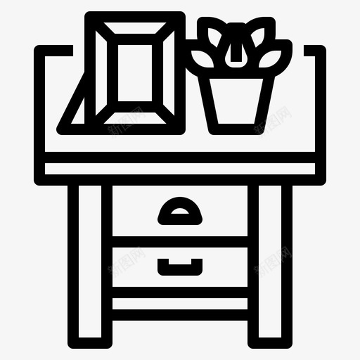 桌子家居装饰5轮廓svg_新图网 https://ixintu.com 桌子 家居装饰 轮廓