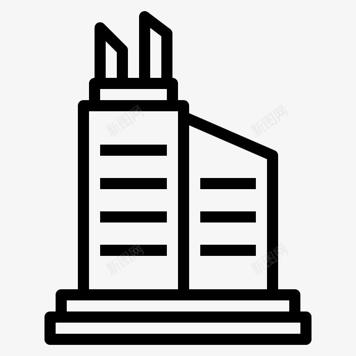 天际线建筑商业svg_新图网 https://ixintu.com 建筑 天际 商业 办公室 室外 轮廓