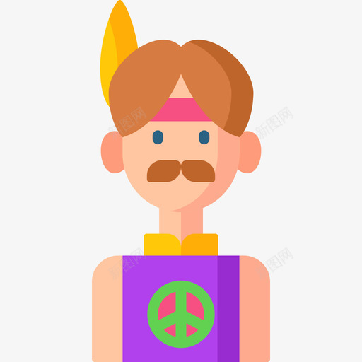嬉皮士嬉皮士37扁平svg_新图网 https://ixintu.com 嬉皮士 扁平