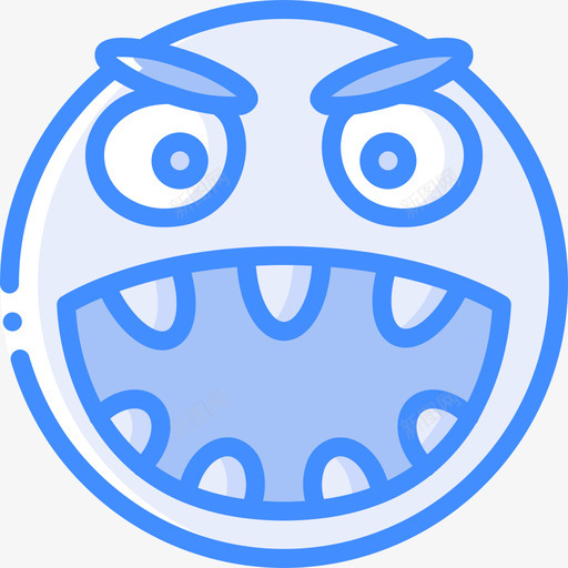 愤怒怪物表情3蓝色svg_新图网 https://ixintu.com 愤怒 怪物 表情 蓝色