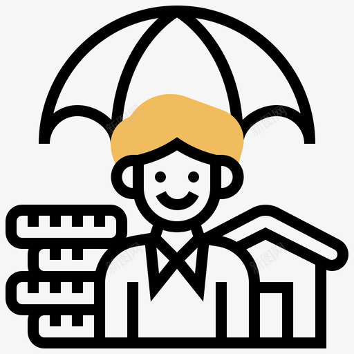 保险保险107黄影svg_新图网 https://ixintu.com 保险 黄影