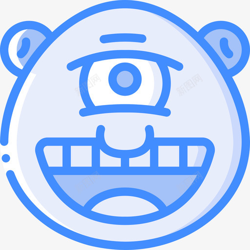快乐怪物表情3蓝色svg_新图网 https://ixintu.com 快乐 怪物 表情 蓝色