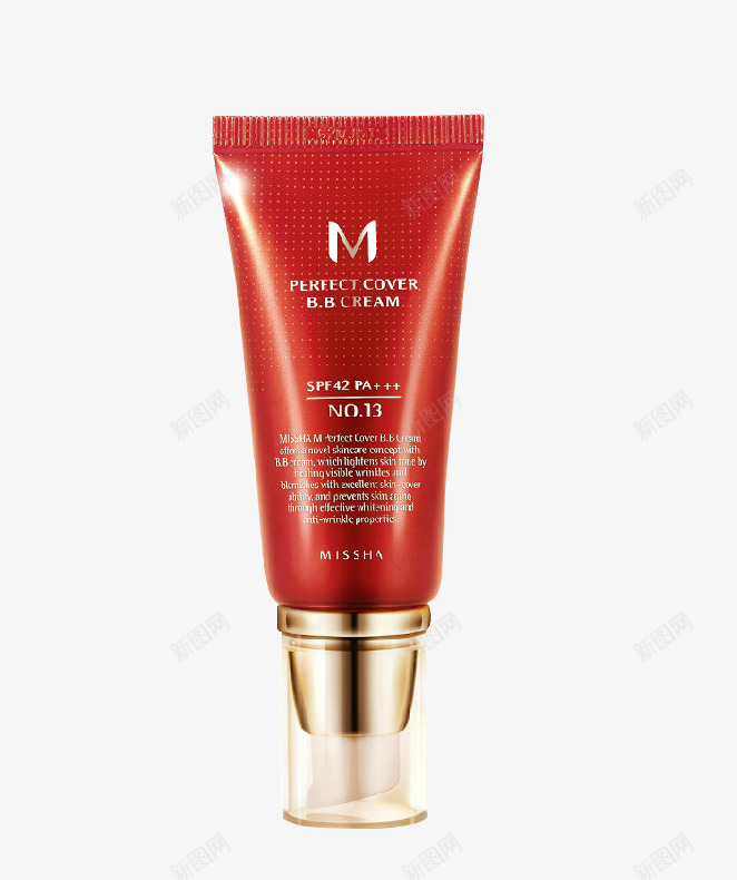 谜尚完美红色BB霜50ml21商品白底png免抠素材_新图网 https://ixintu.com 谜尚 完美 红色 BB 50ml21 商品 白底