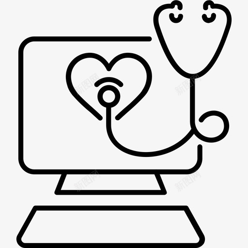 心电图电脑保健svg_新图网 https://ixintu.com 医学 在线 心电图 电脑 保健 心跳