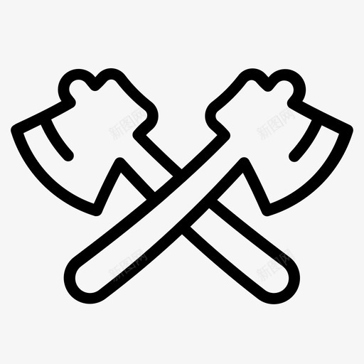双斧斧工伐木工人svg_新图网 https://ixintu.com 伐木 伐木工 工人 双斧 斧工