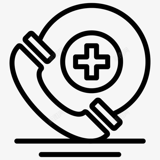 电话呼叫医疗svg_新图网 https://ixintu.com 医疗 电话 呼叫 加粗 粗线