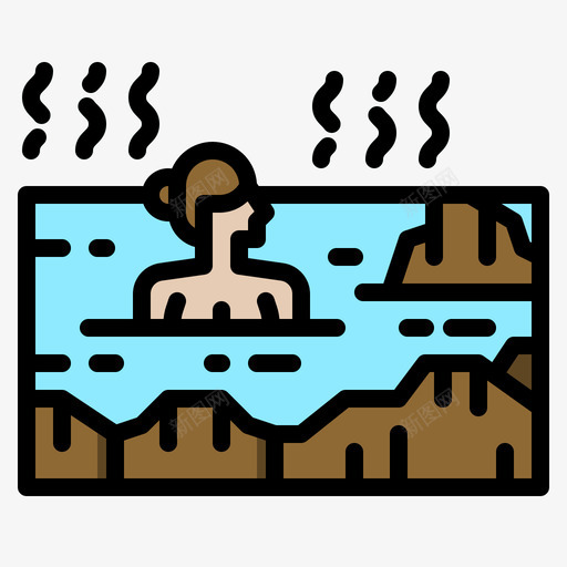 Onsen假日25线性颜色svg_新图网 https://ixintu.com Onsen 假日 线性 颜色