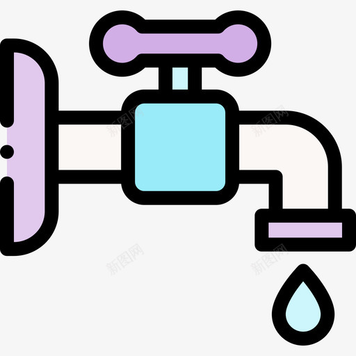 水龙头浴室76线性颜色svg_新图网 https://ixintu.com 水龙头 浴室 线性 颜色