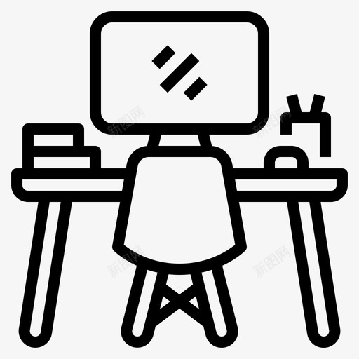 工作空间在家工作14线性svg_新图网 https://ixintu.com 工作 空间 在家 线性