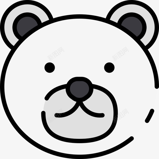 北极熊北极42线性颜色svg_新图网 https://ixintu.com 北极熊 北极 线性 颜色