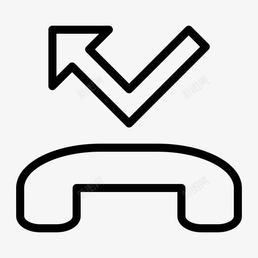 未接电话箭头电话svg_新图网 https://ixintu.com 电话 未接 箭头