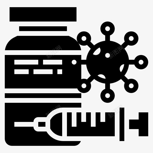 疫苗冠状病毒covid194glyphsvg_新图网 https://ixintu.com 疫苗 冠状 病毒 covid19 glyph