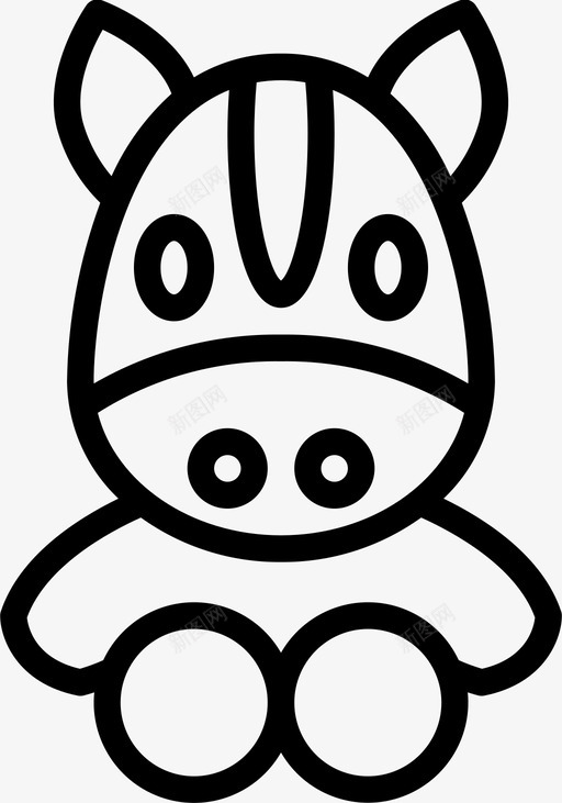 马软玩具2线性svg_新图网 https://ixintu.com 玩具 线性