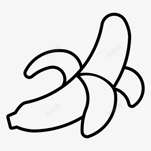 成熟香蕉水果svg_新图网 https://ixintu.com 成熟 香蕉 水果 健康 去皮 秋季
