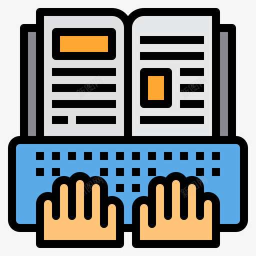 电子书在线教育36线性颜色svg_新图网 https://ixintu.com 电子书 在线教育 线性 颜色