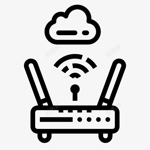 Wifi路由器物联网141线性svg_新图网 https://ixintu.com Wifi 路由器 联网 线性