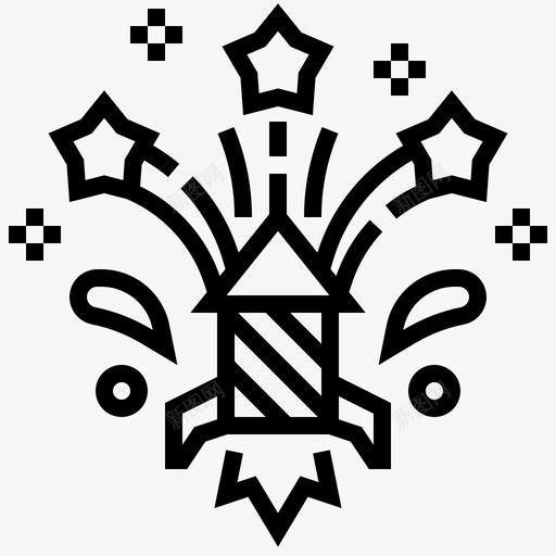 烟火周年纪念庆典svg_新图网 https://ixintu.com 烟火 周年纪念 庆典 节日 火箭 圣诞节