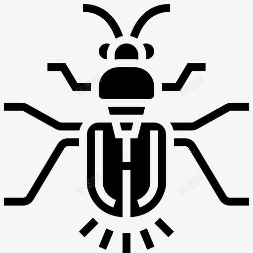 萤火虫昆虫8雕文svg_新图网 https://ixintu.com 萤火虫 昆虫 雕文