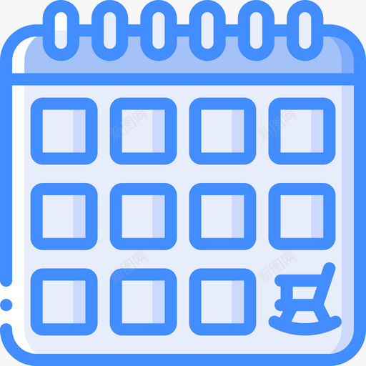 日历退休4蓝色svg_新图网 https://ixintu.com 日历 退休 蓝色
