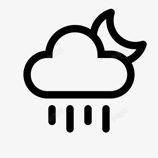 夜雨下雨天气svg_新图网 https://ixintu.com 夜雨 下雨 天气