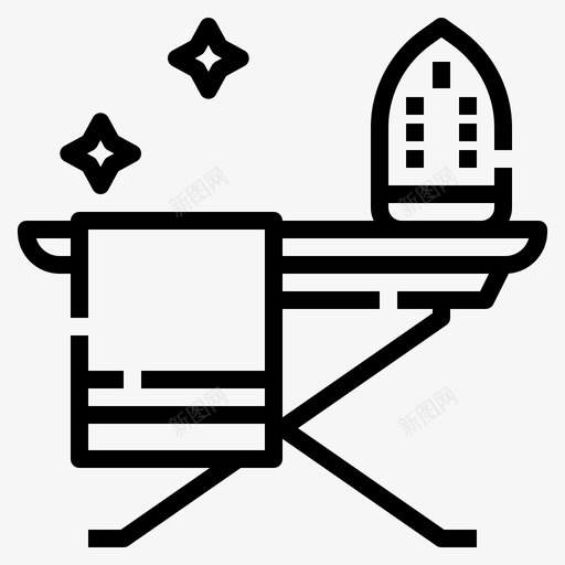 熨衣板居家活动线性svg_新图网 https://ixintu.com 熨衣 居家 活动 线性