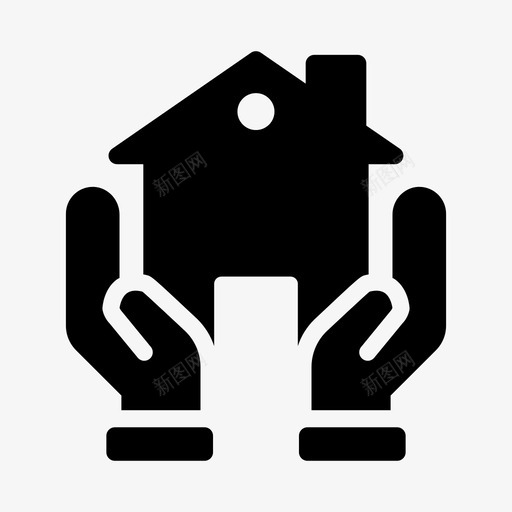 房子安全家保险svg_新图网 https://ixintu.com 房子 安全 保险 保护 家庭 一行 字形