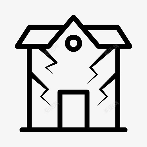 房屋地震建筑物灾害svg_新图网 https://ixintu.com 房屋 地震 保险 建筑物 灾害 家庭 一行 字形
