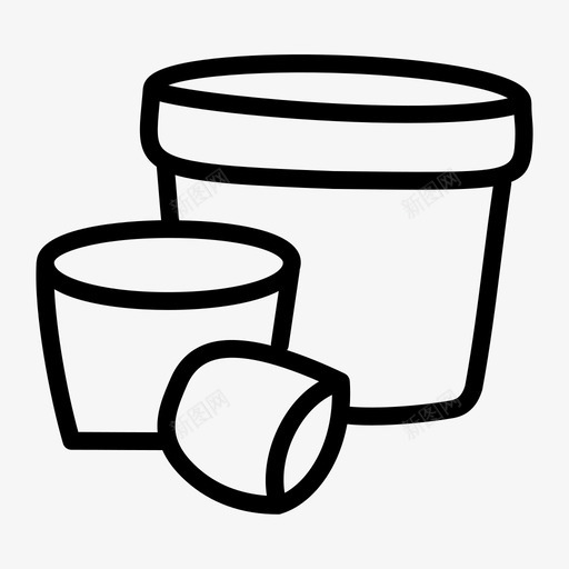 花盆品种园艺花盆svg_新图网 https://ixintu.com 花盆 品种 园艺 三个 花园 画薄