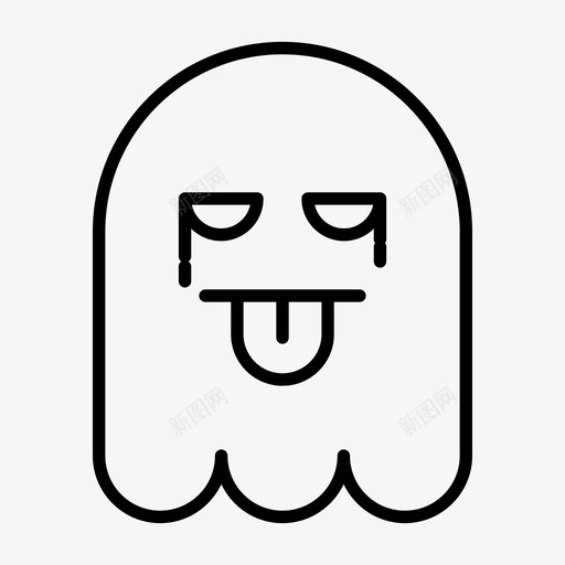 鬼哭表情svg_新图网 https://ixintu.com 表情 万圣节 舌头 1行
